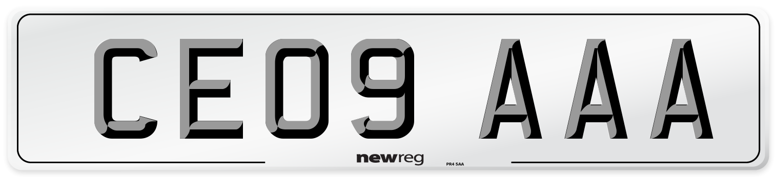 CE09 AAA Number Plate from New Reg